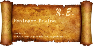 Maninger Edvina névjegykártya
